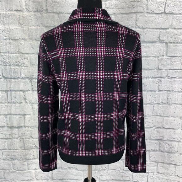 Jones New York new w/tags signature plaid sweater button up jacket size large - Picture 12 of 12